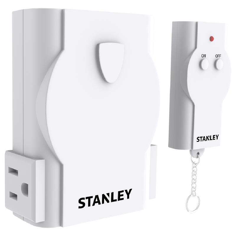 Stanley 2-Outlet Black Outdoor Remote Control Twin